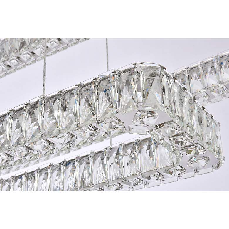 Image 4 Monroe 50 1/4" Wide Chrome and Crystal 3-Tier LED Chandelier more views