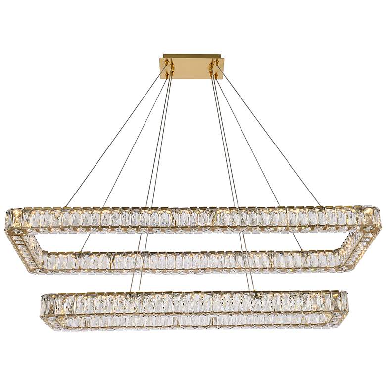 Image 2 Monroe 50 inch Led Double Rectangle Pendant In Gold