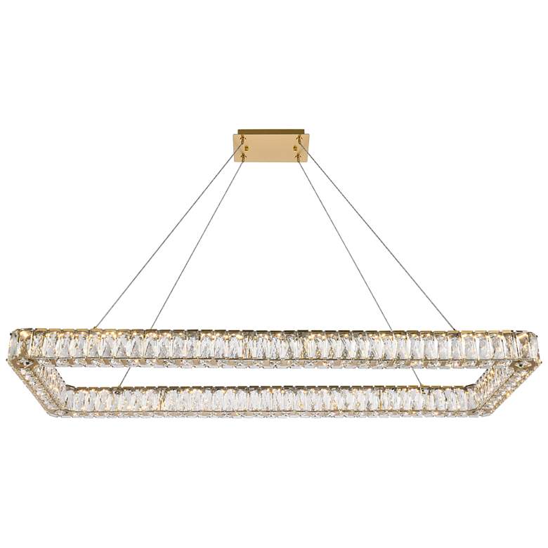 Image 1 Monroe 50" Led Single Rectangle Pendant In Gold