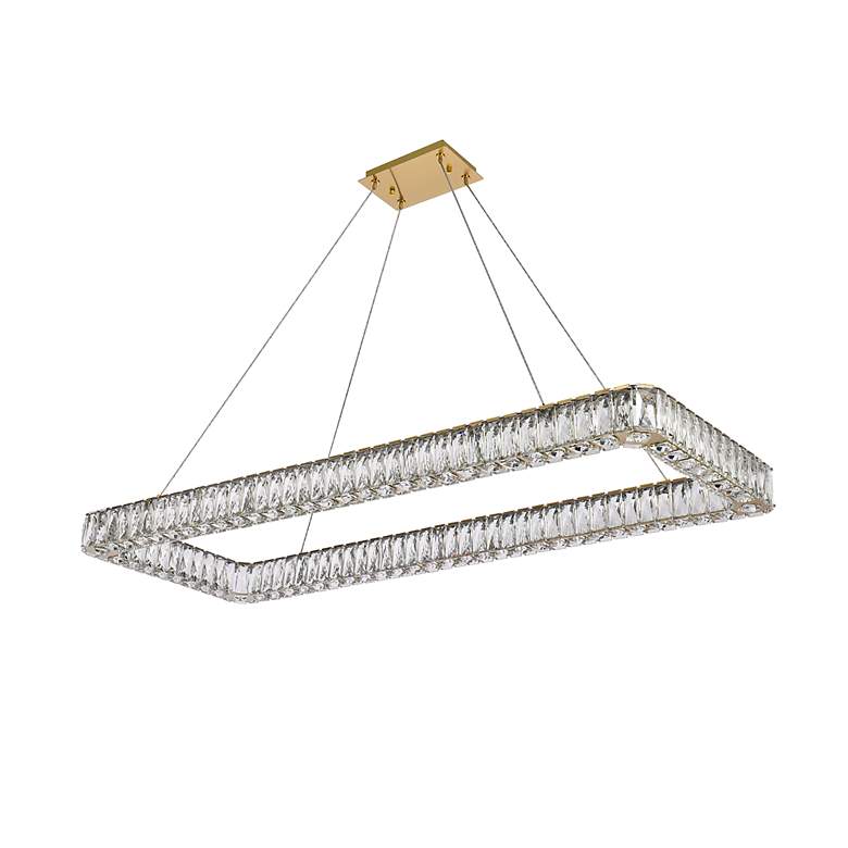 Image 7 Monroe 50" Led Single Rectangle Pendant In Gold more views