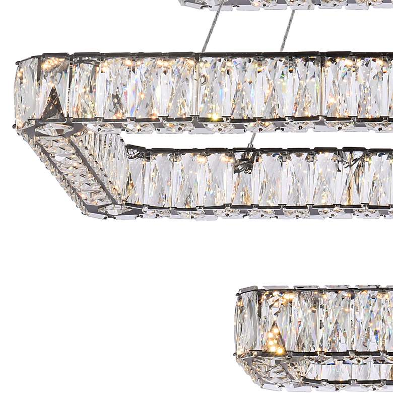 Image 3 Monroe 50" Wide Black Crystal 3-Tier LED Pendant Light more views