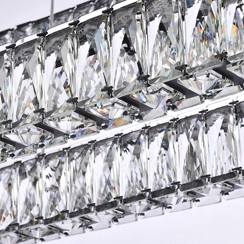 Image 6 Monroe 50" Wide Black Crystal 3-Tier LED Pendant Light more views