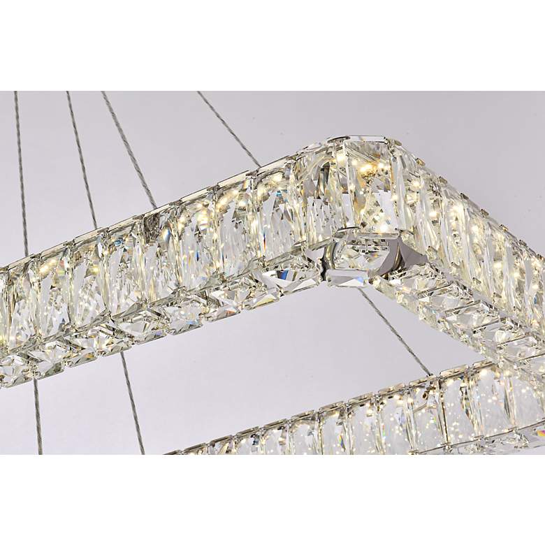 Image 5 Monroe 50" Wide Chrome Crystal LED Rectangular Pendant Light more views