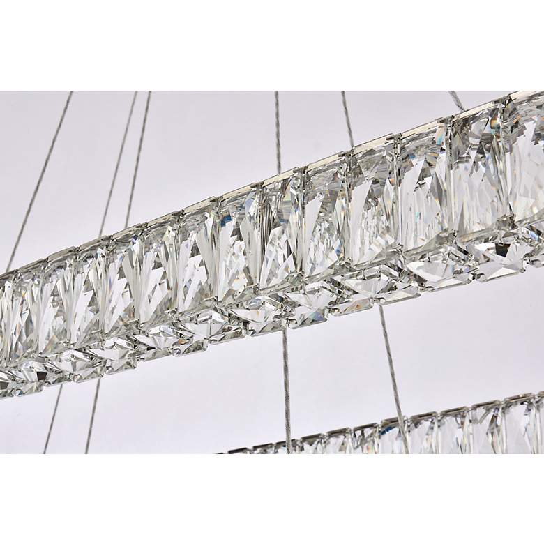 Image 6 Monroe 50" Wide Chrome Crystal LED Rectangular Pendant Light more views