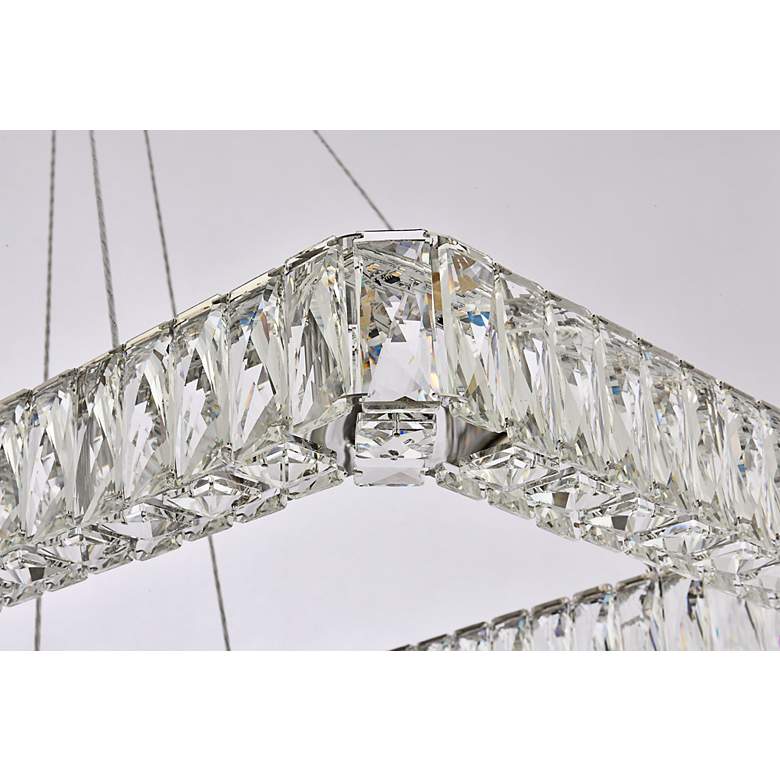 Image 7 Monroe 50" Wide Chrome Crystal LED Rectangular Pendant Light more views