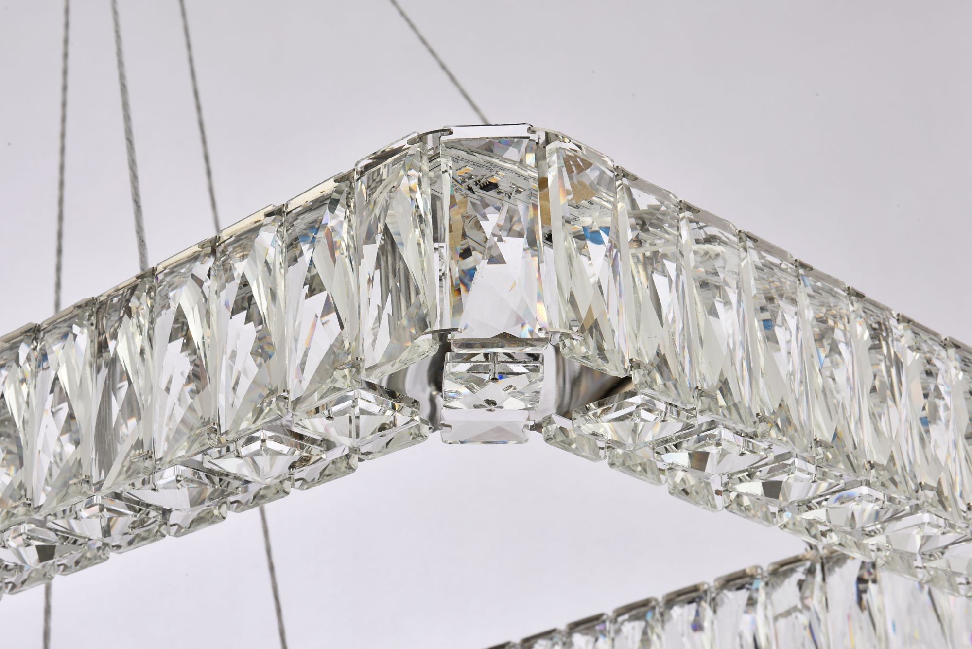 Monroe 50" Wide Chrome Crystal LED Rectangular Pendant Light in scene