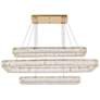 1_Monroe 50" Wide Gold 3-Light LED Tiered Linear Crystal Pendant
