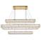 Monroe 50" Wide Gold 3-Light LED Tiered Linear Crystal Pendant