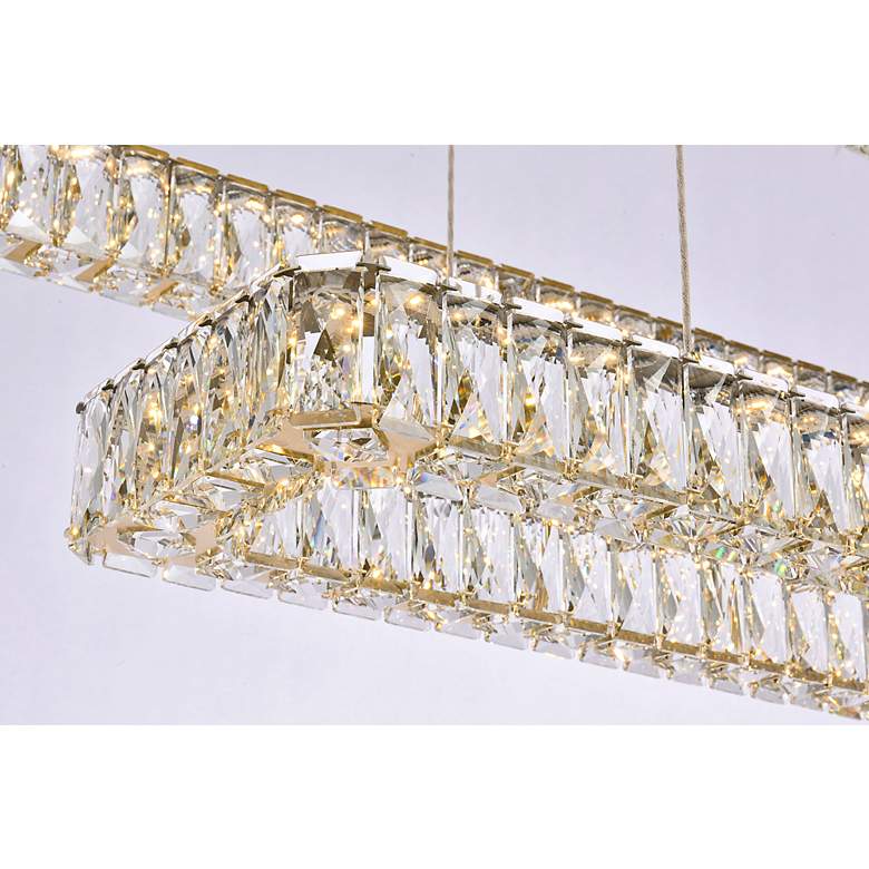 Image 4 Monroe 50" Wide Gold 3-Light LED Tiered Linear Crystal Pendant more views