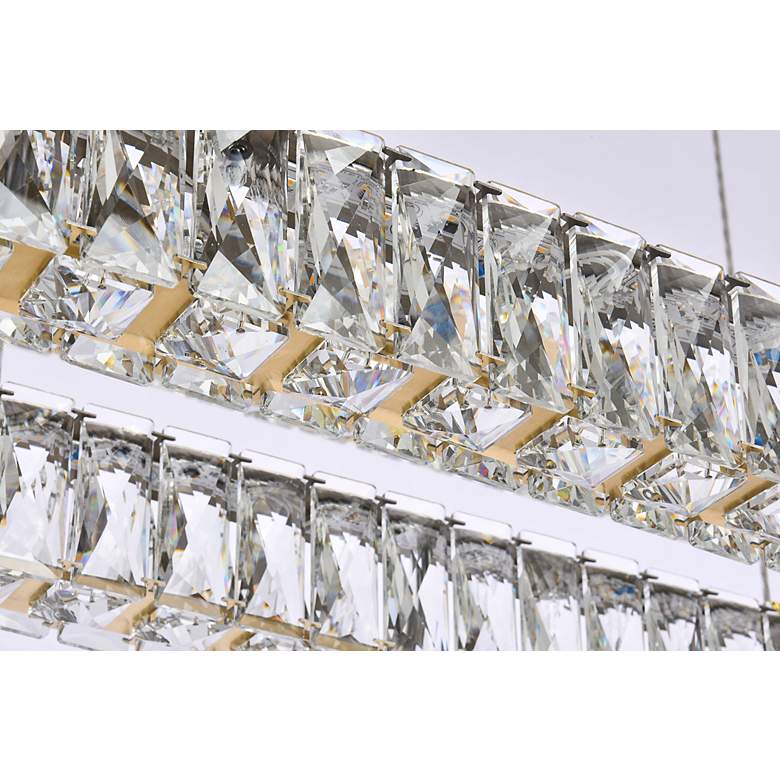 Image 5 Monroe 50" Wide Gold 3-Light LED Tiered Linear Crystal Pendant more views