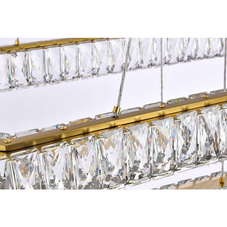 Image 6 Monroe 50" Wide Gold 3-Light LED Tiered Linear Crystal Pendant more views
