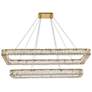 2_Monroe 50" Wide Gold Crystal LED Rectangular Pendant Light