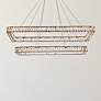 1_Monroe 50" Wide Gold Crystal LED Rectangular Pendant Light