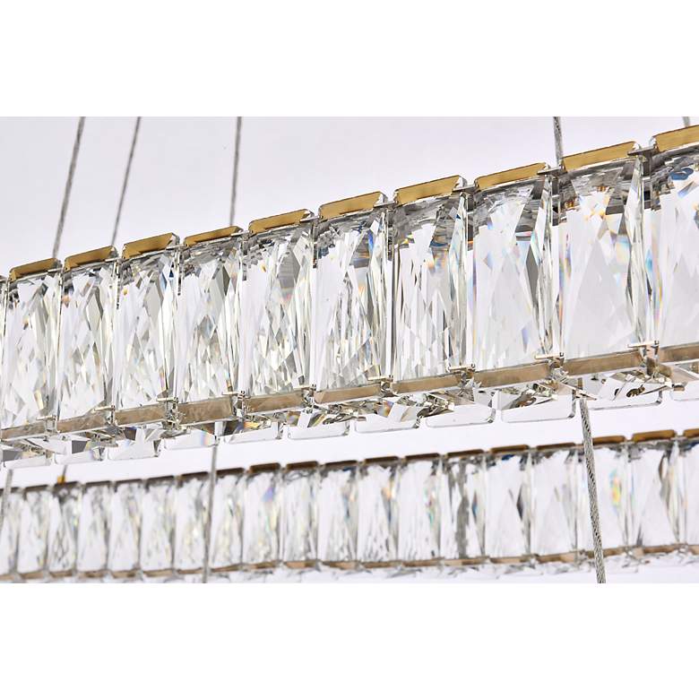 Image 6 Monroe 50" Wide Gold Crystal LED Rectangular Pendant Light more views