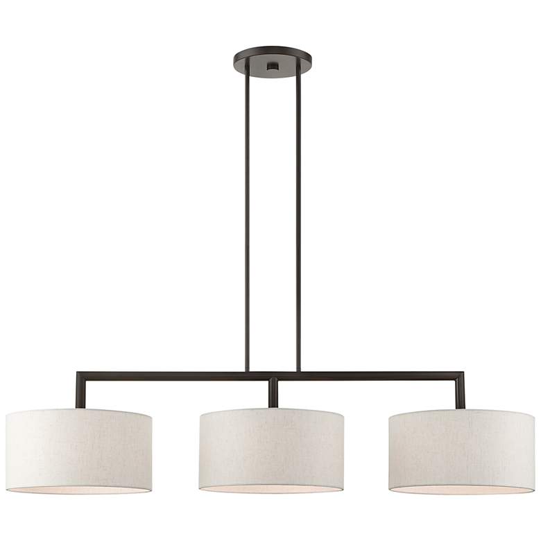 Image 3 Monroe 51" Wide English Bronze 3-Light Linear Chandelier