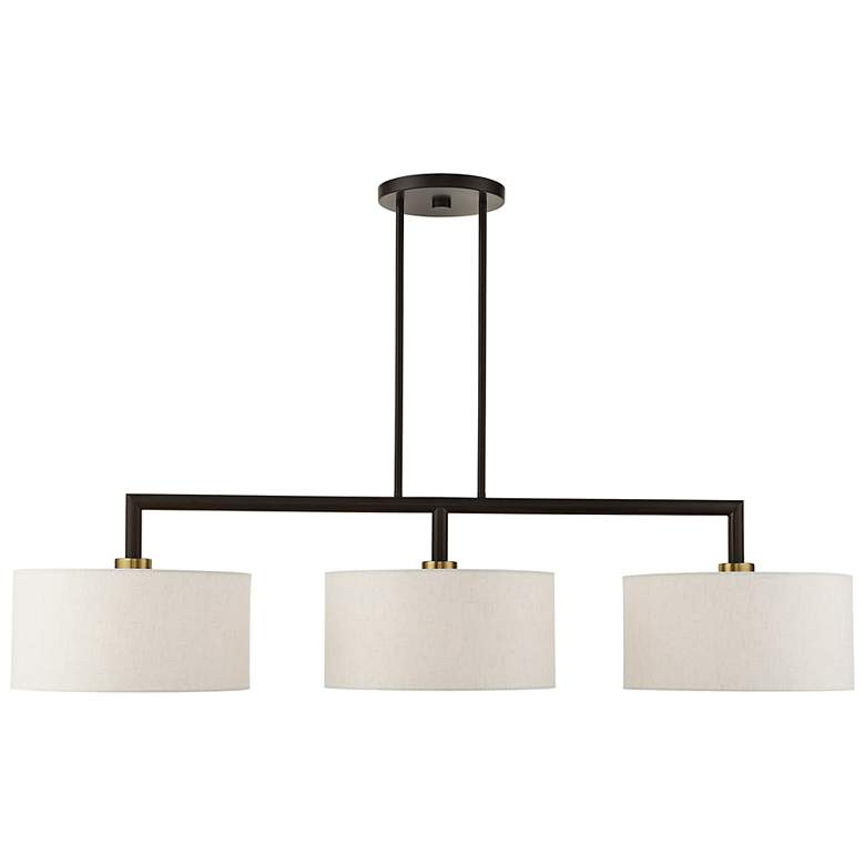 Image 7 Monroe 51" Wide English Bronze 3-Light Linear Chandelier more views