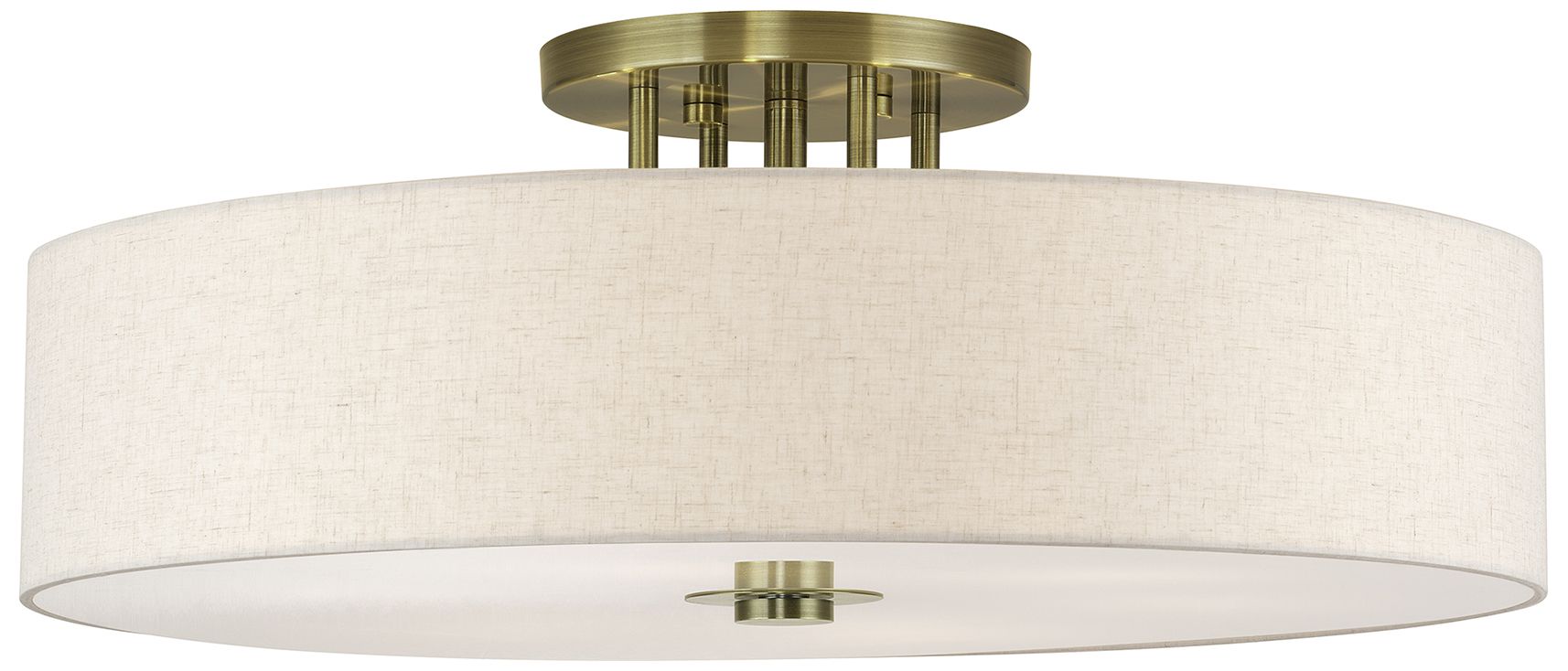 Image 2 Monroe 6 Light Antique Brass Extra Large Semi-Flush