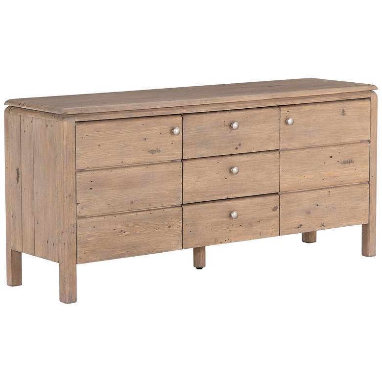 Image 1 Monroe 63" Wide Rustic Wood 3-Drawer Sideboard