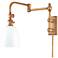 Monroe Aged Brass Plug-In Swing Arm Wall Light
