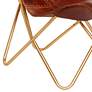 3_Monroe Brown Leather and Gold Iron Butterfly Chair more views