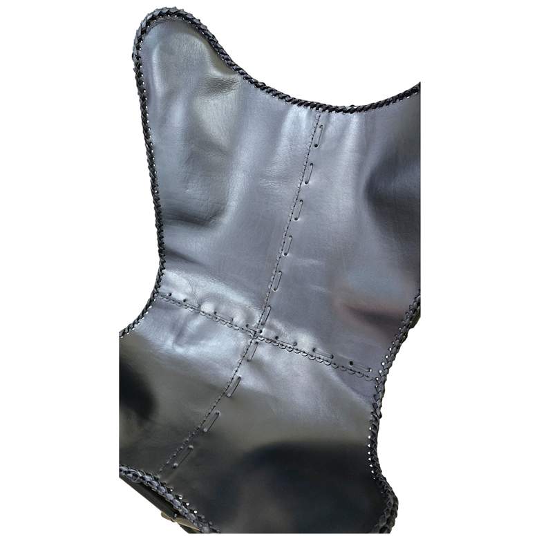 Image 5 Monroe Butterfly Chair - Black Frame - Black Stitched Leather more views