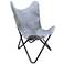 Monroe Butterfly Chair - Black Frame - Gray Hair on Hide