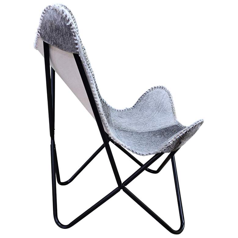 Image 3 Monroe Butterfly Chair - Black Frame - Gray Hair on Hide more views