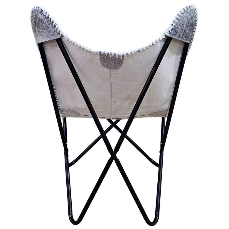 Image 4 Monroe Butterfly Chair - Black Frame - Gray Hair on Hide more views