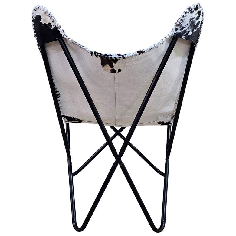 Image 4 Monroe Butterfly Chair - BlackFrame - Black and White Hair on Hide Leather more views