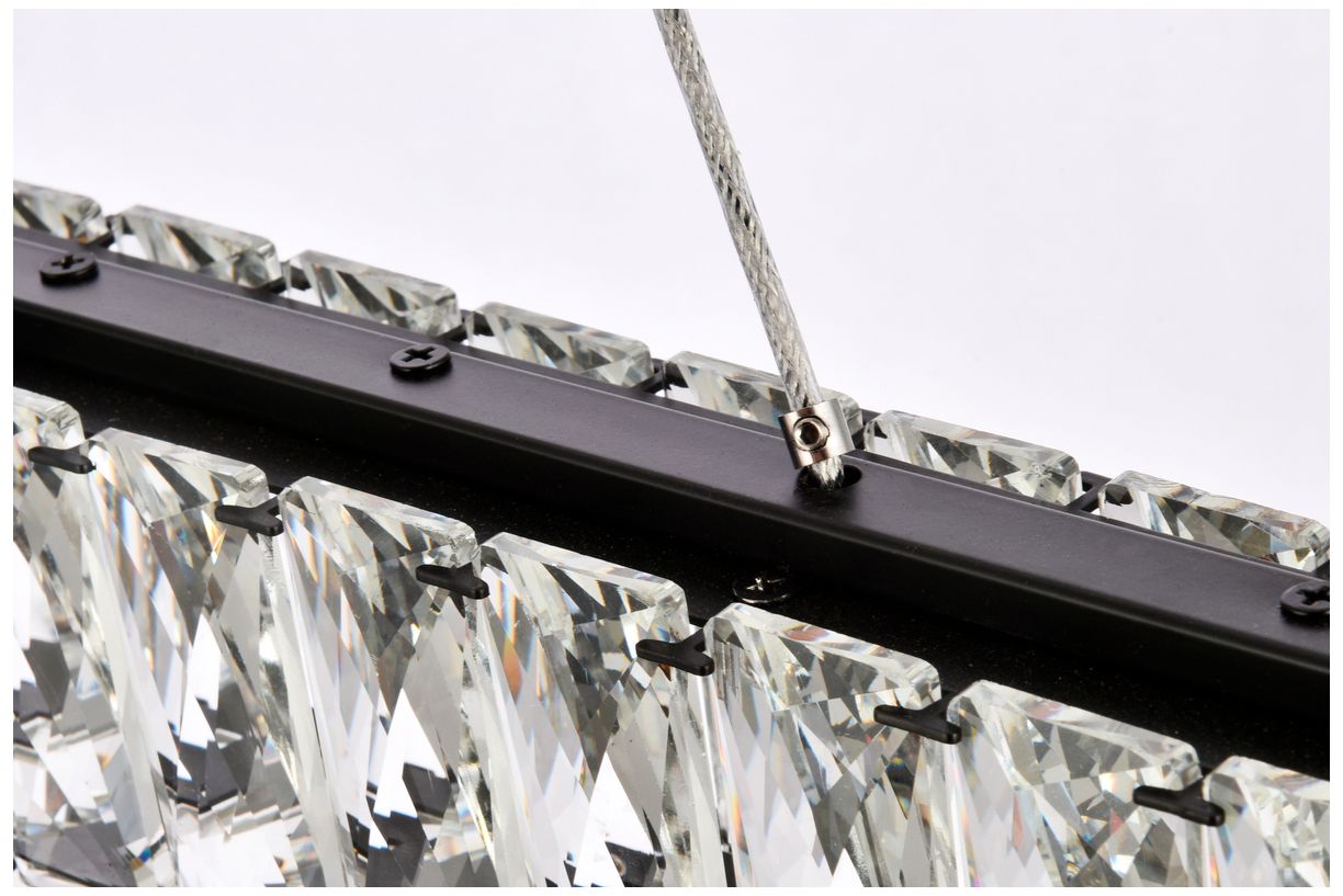 Monroe Crystal Black LED Island Light