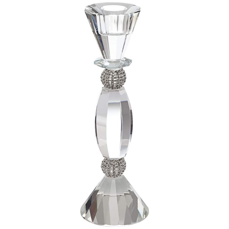 Image 1 Monroe Crystal with Silver Accents Taper Candle Holder
