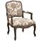 Monroe Multi-Color Camelback Exposed Wood Accent Chair