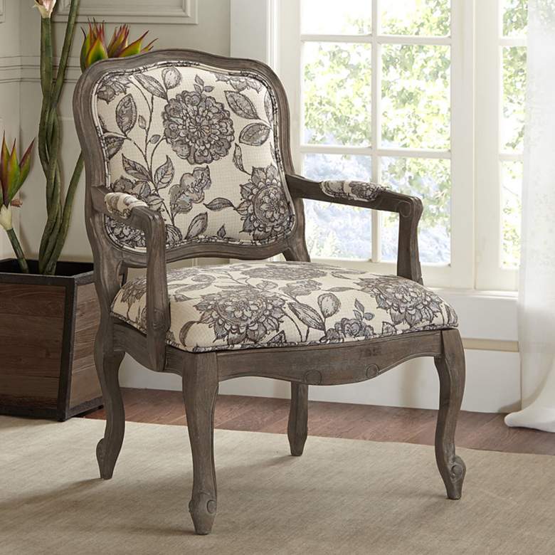 Image 2 Monroe Multi-Color Camelback Exposed Wood Accent Chair