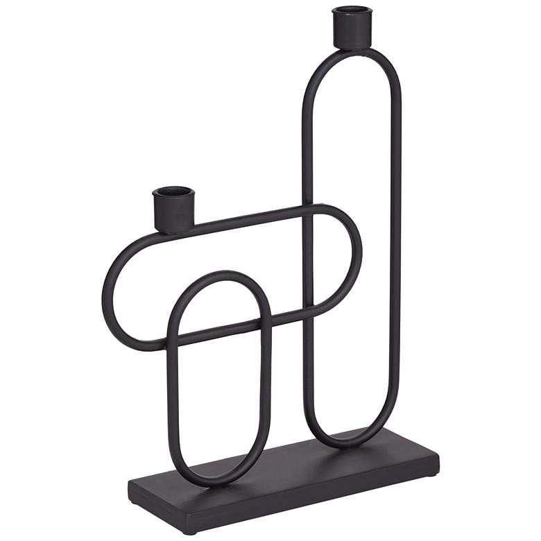 Image 1 Monrovia Black Metal Tapered Candle Holder