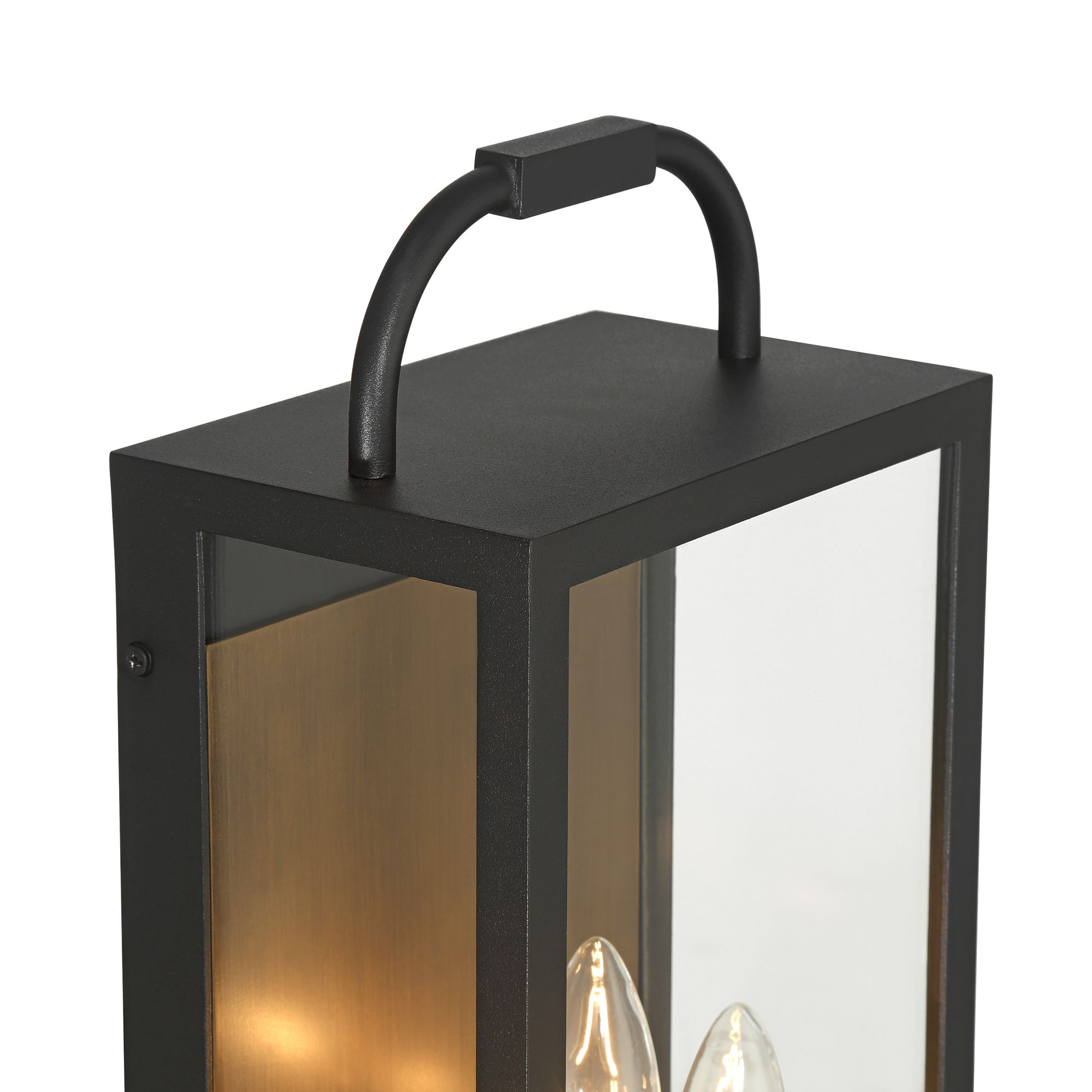 Image 3 Montague 18"H Sand Black and Antique Brass 3-Light Outdoor Wall Light more views