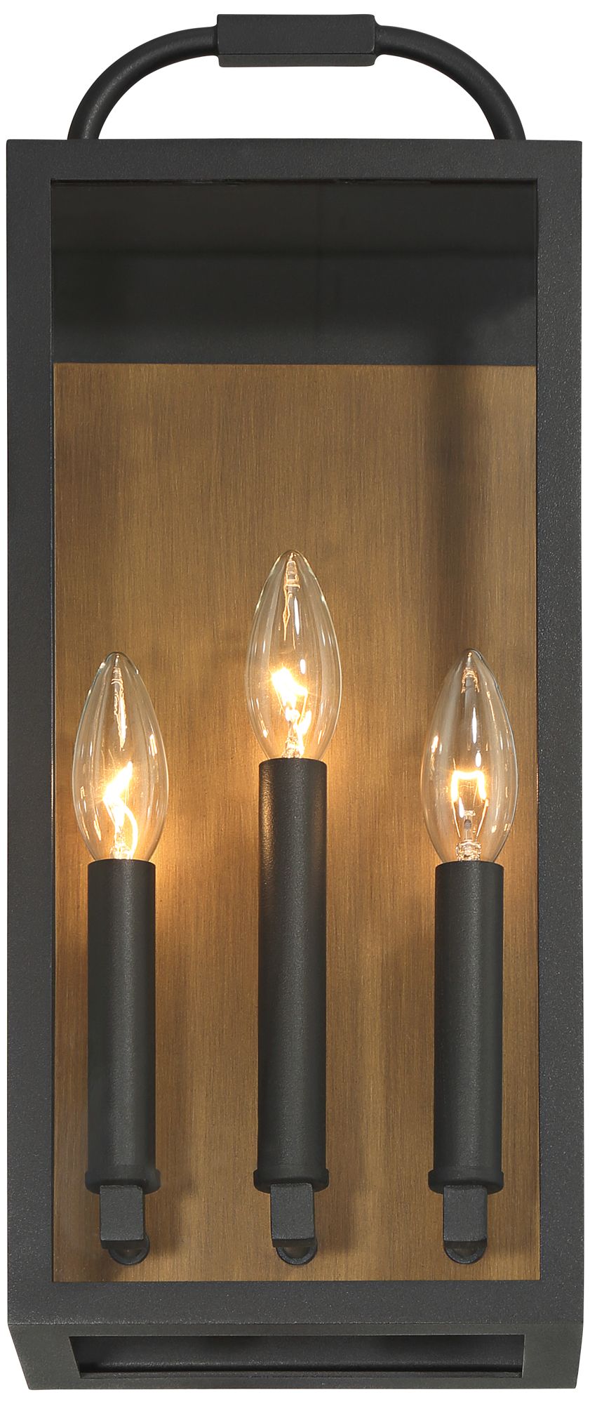 Image 5 Montague 18"H Sand Black and Antique Brass 3-Light Outdoor Wall Light more views