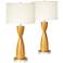 Montalvo Wild Cherry Table Lamp Set of 2 With Built In 3-Prong Outlet