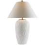 Montana Matte White Glaze Textured Wood Porcelain Table Lamp