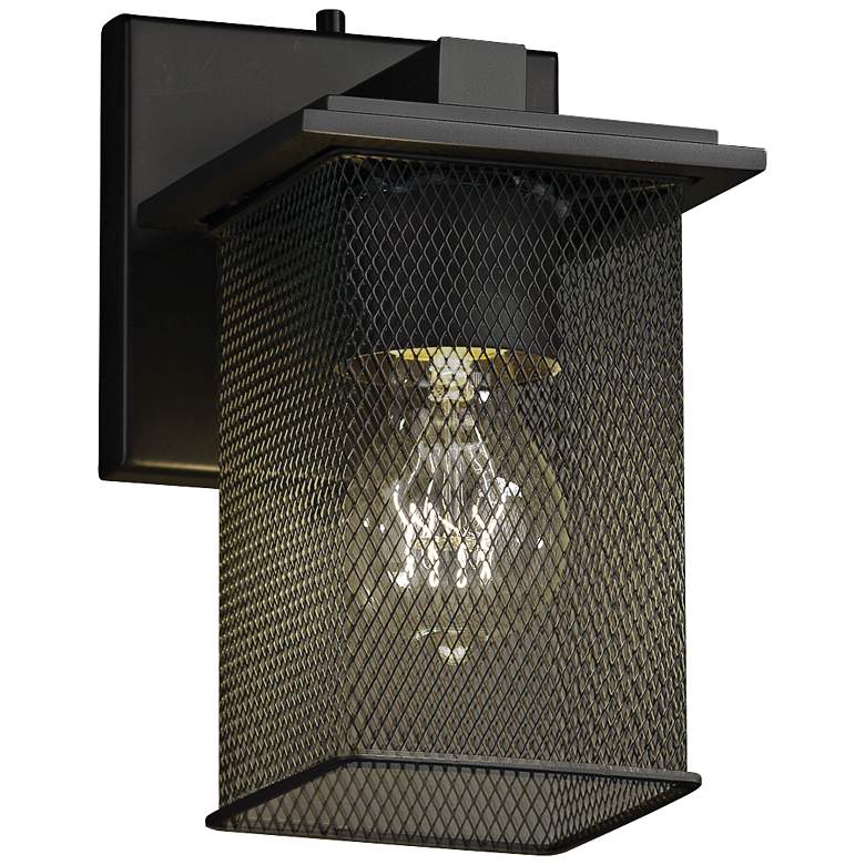 Image 1 Montana Mesh 8 3/4" High Vintage Matte Black Wall Sconce