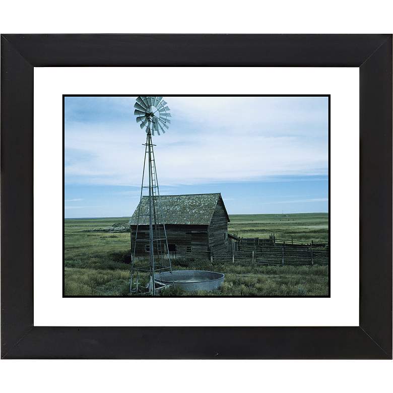 Image 1 Montana Windmill Black Frame Giclee 23 1/4 inch Wide Wall Art