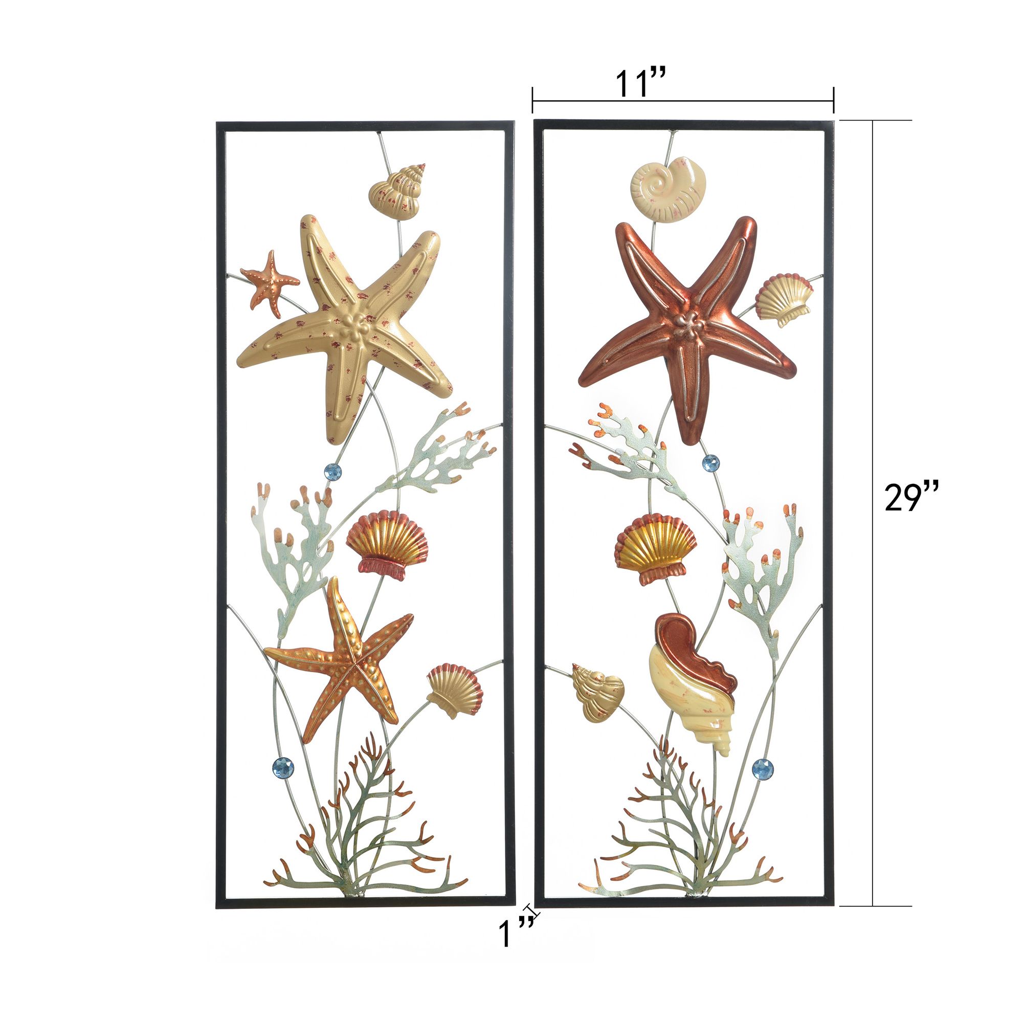 Image 7 Montauk 29 1/4" High 2-Piece Metal Framed Wall Art Set more views