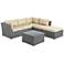 Montauk 5-Pc. All-Weather Gray Wicker Sectional Sofa Set
