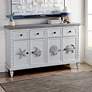1_Montauk 60" Wide Blue and Gray Wood 4-Door 4-Drawer Cabinet
