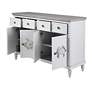 6_Montauk 60" Wide Blue and Gray Wood 4-Door 4-Drawer Cabinet more views