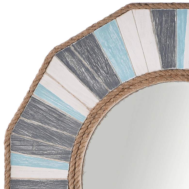 Image 2 Montauk Gray and Blue 32 3/4 inch Round Wall Mirror more views
