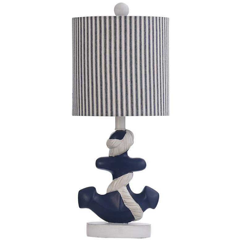 Image 2 Montauk Navy Blue and White Coastal Style Anchor Table Lamp