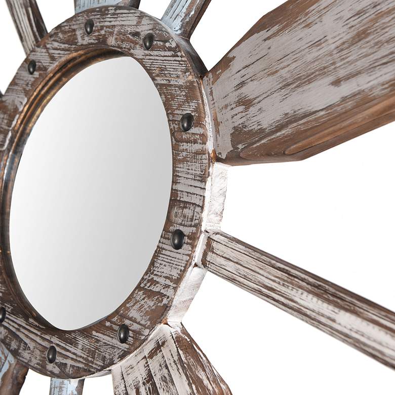 Image 3 Montauk White and Blue 34" Round Wall Mirror more views