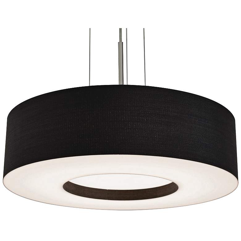 Image 2 Montclair 15"W Nickel Black Fabric LED Mini Pendant Light