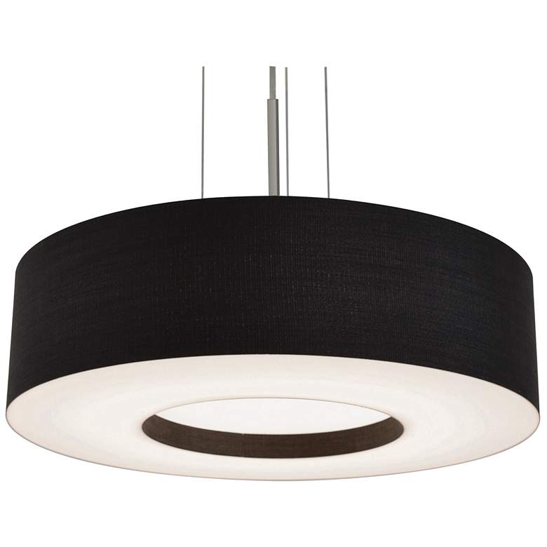 Image 1 Montclair 19" LED Pendant - Satin Nickel Finish - Black Shade