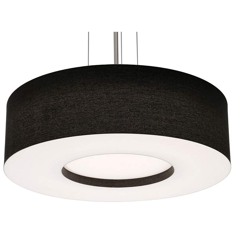 Image 1 Montclair 24 inch Wide Satin Nickel LED Pendant With Black Shade